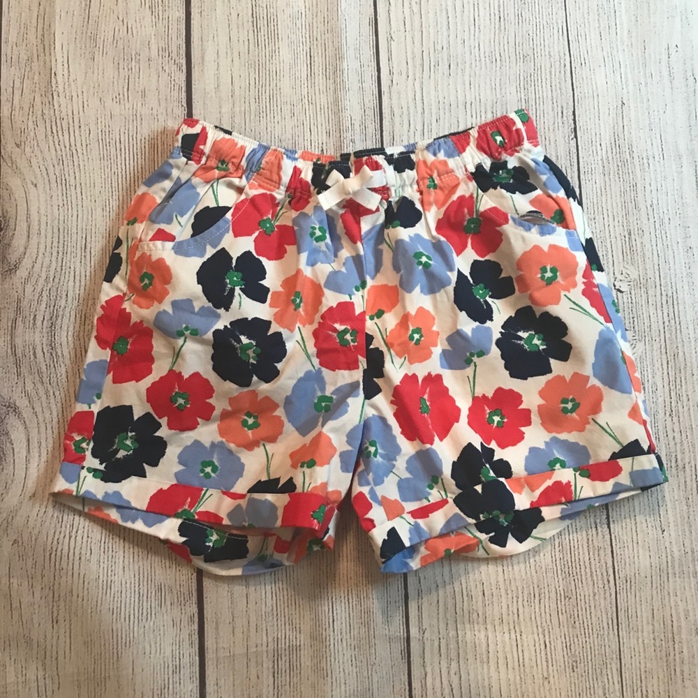 Lands’ End Girls Floral Cotton Shorts Size 10/12